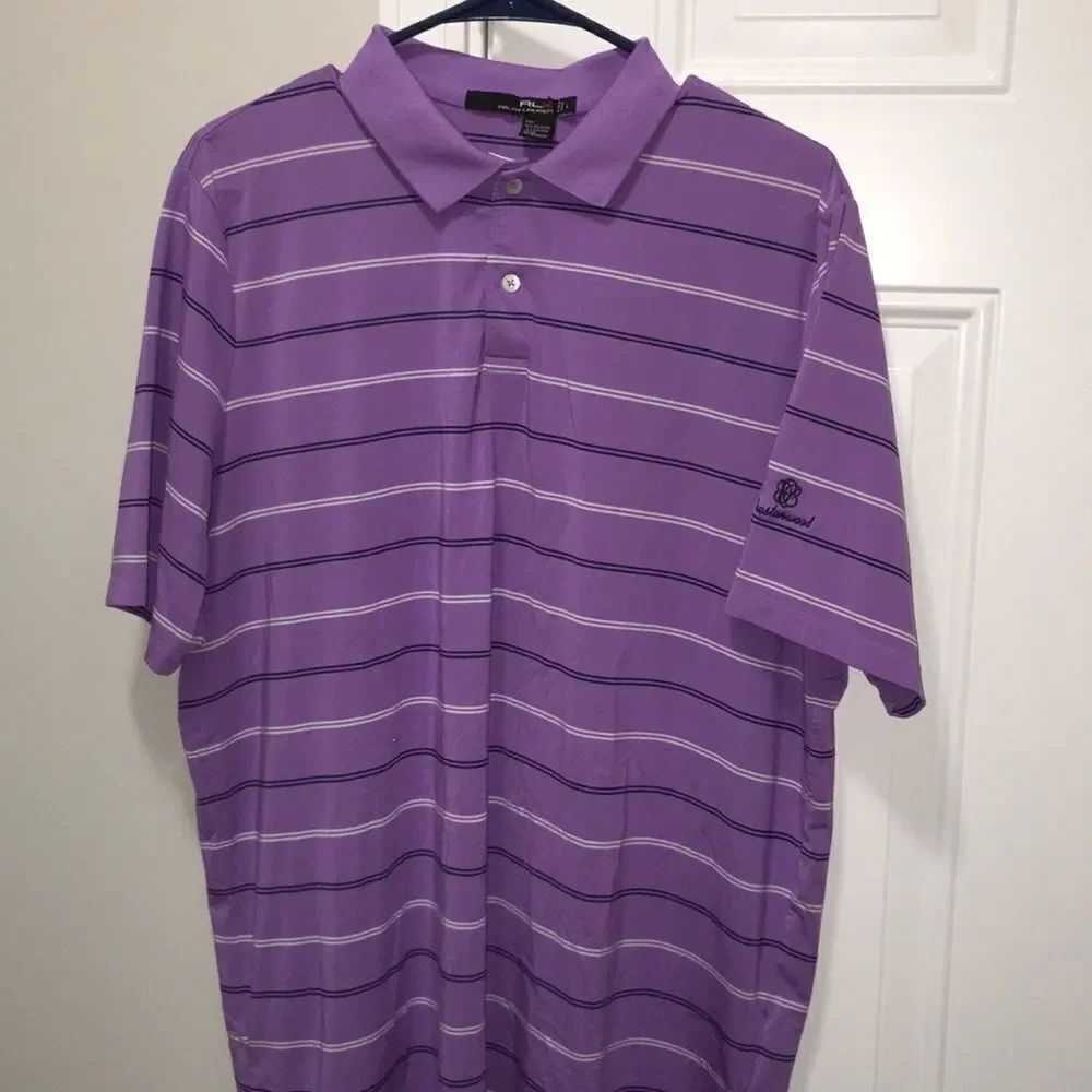Purple RLX Ralph Lauren Prestonwood golf shirt L